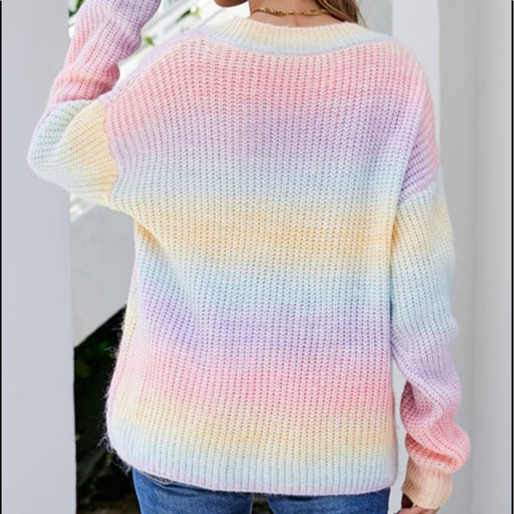 Cute Gradient Spring-Easter Pullover Sweater Size… - image 5